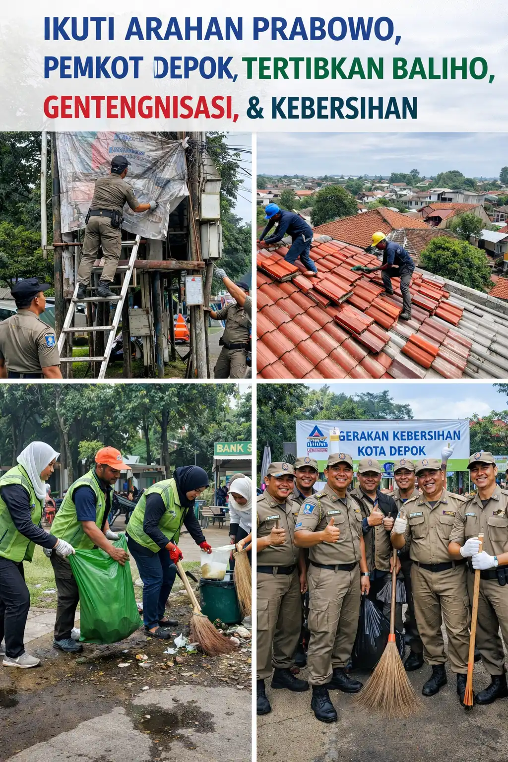 Read more about the article Mengikuti Arahan Prabowo, Pemkot Depok Tertibkan Baliho, Gentengnisasi, dan Kebersihan